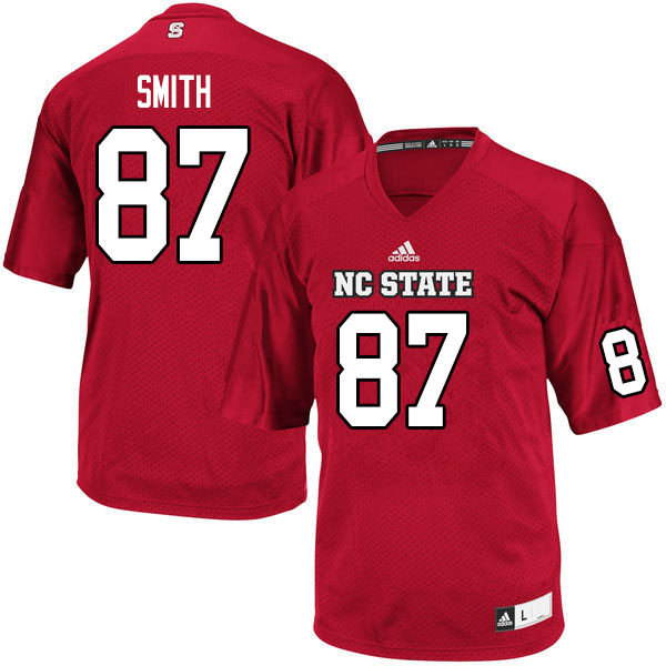 Men #87 Anthony Smith NC State Wolfpack College Football Jerseys Sale-Red - Click Image to Close
